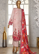HZ Textiles Printed Linen Slub 3 Piece Unstitched Suit HZ25LSS LSD-303